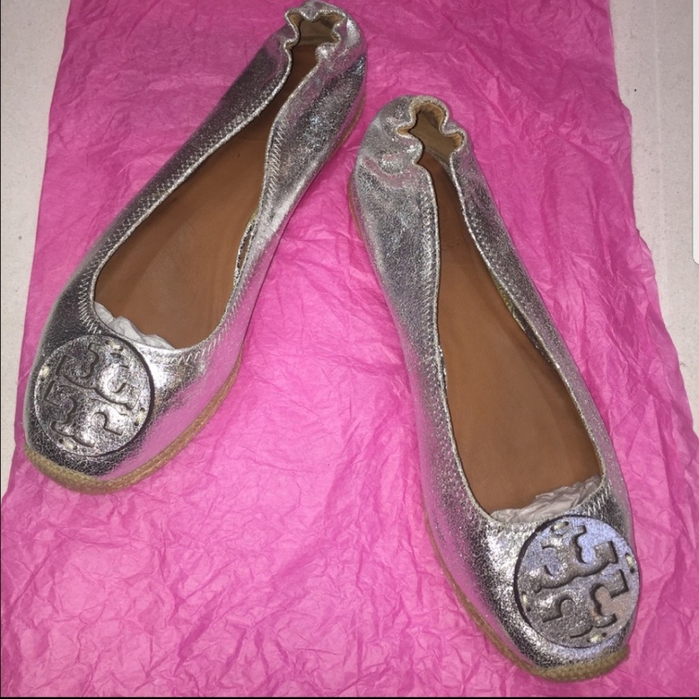 Tory Burch Silver Flats
